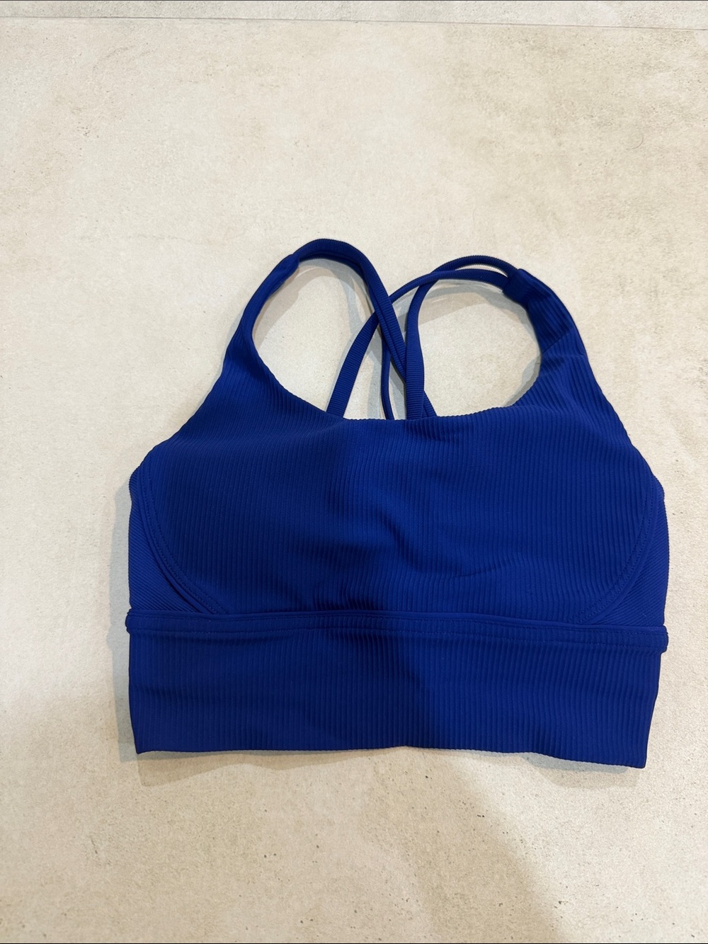 Lululemon Cobalt Blue Ribbed Strappy Sports Bra